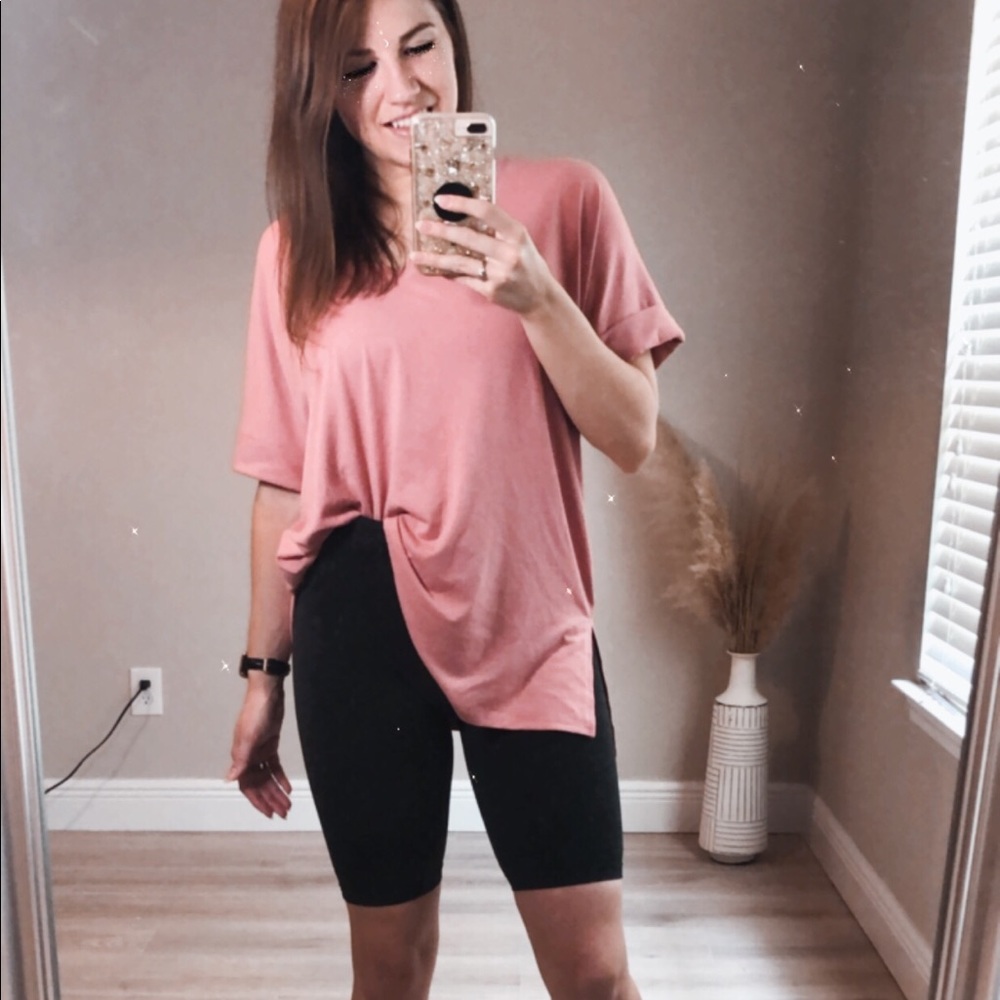 Zenana Dusty Rose V Neck NWT